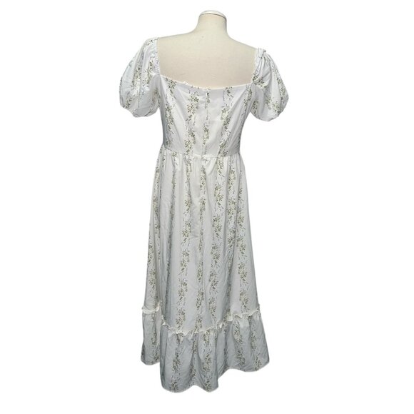Shein Floral Cottagecore Midi Dress Sz Large Womens Puff Sleeves & Sweetheart Ne - Picture 4 of 13
